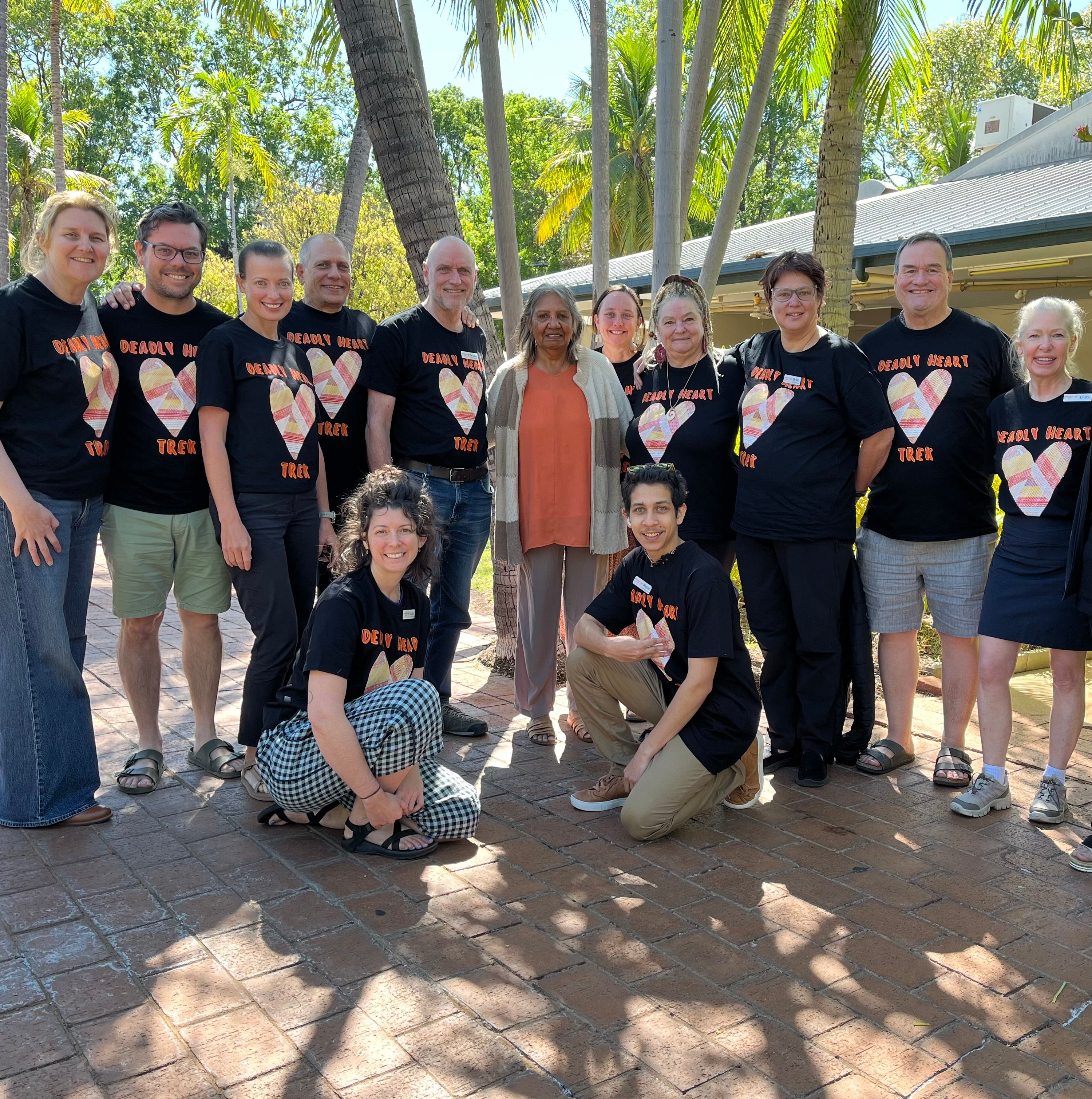 Group photo of the Deadly Heart Trek Team with May Rosas during Cultural Awareness Training.
